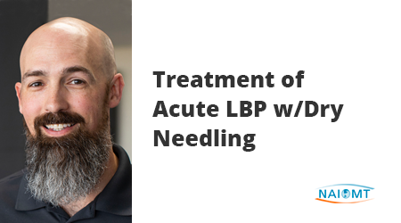 Join Amber Gary Kearns' webinar Treatment of LBP with dry needling